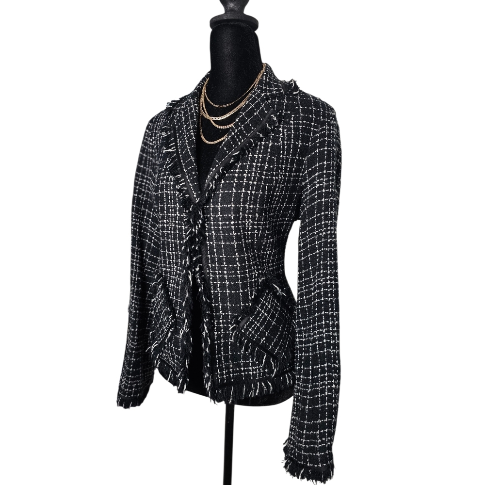 Allison Taylor Black and White Tweed Blazer - Picture 2 of 5